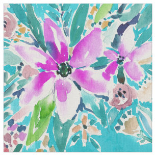 Tissu Aquarelle florale de BIENVEILLANCE TROPICALE