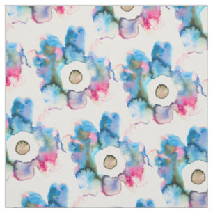 Tissu Aquarelle florale dessinée main art abstrait