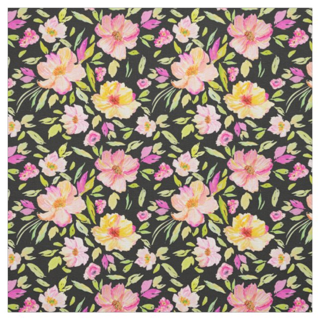 Tissu Aquarelle florale Motif répétitif (Échantillon)