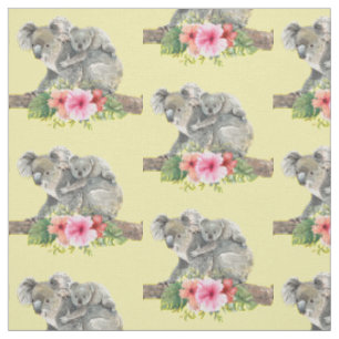 Tissu Aquarelle Koala Oears mignonne Maman & Baby Motif