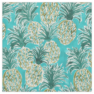Tissu Aquarelle lunatique tropicale HEURE d'ANANAS