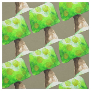 Tissu Aquarelle magique aux champignons verts
