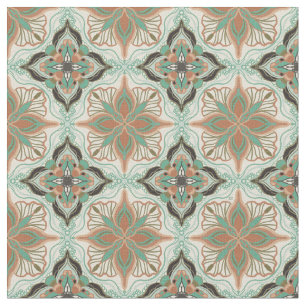 Tissu Aquarelle Marocaine Motif en carrelage