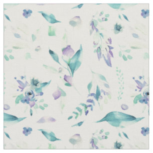 Tissu Aquarelle moderne de lavande de vert de jade