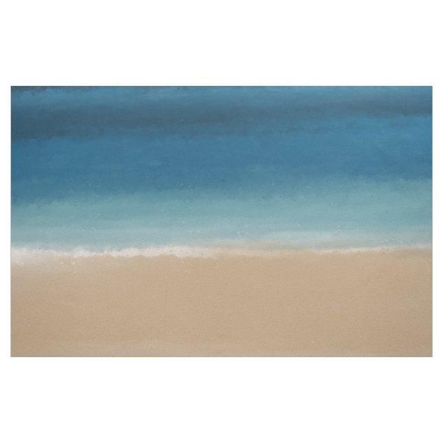 Tissu Aquarelle moderne Gold Blue Beach (Yard)