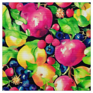Tissu Aquarelle Montage des fruits colorés