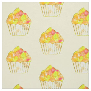 Tissu Aquarelle Motif de peinture Cupcake