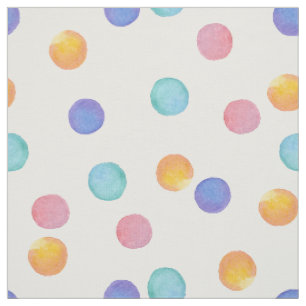 Tissu Aquarelle .pois multicolores.