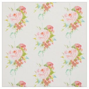 Tissu Aquarelle rose de roses