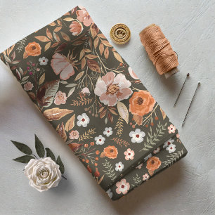 Tissu Aquarelle Rosehips et Apricot Floral Rose ID460