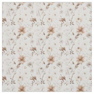 Tissu Aquarelle rustique Fleur beige Élégance
