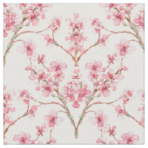 Aquarelle Sakura Cherry Blossom Damask