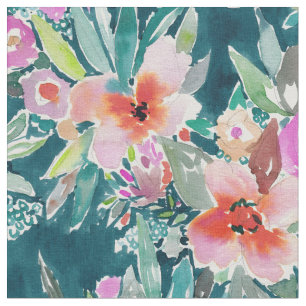Tissu Aquarelle tropicale colorée WOT