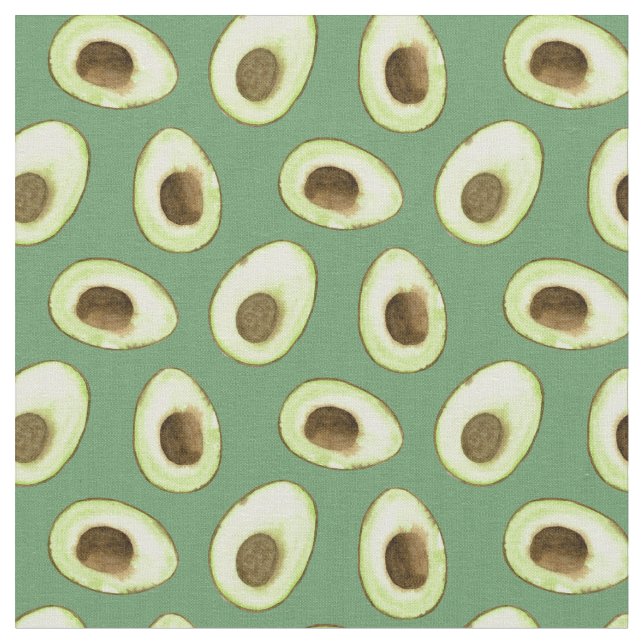 Tissu Aquarelle vert Avocado (Fermer)
