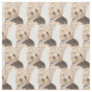 Tissu Aquarelle Yorkie Yorkshire Terrier Chien animal de