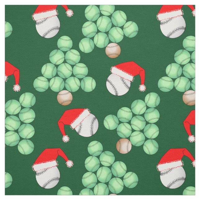 Tissu Arbre de baseball de Noël (Échantillon)