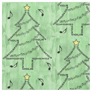 Tissu Arbre de Noël du texte de violon