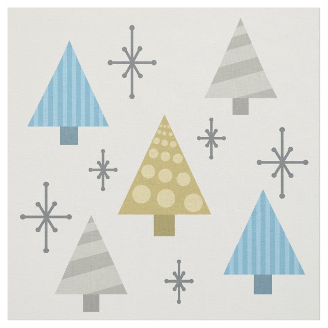 Tissu Arbres de Noël rétro des années 50 (Échantillon)