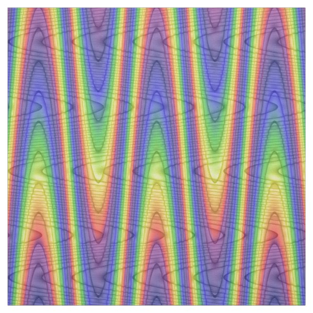 Tissu Arc-en-ciel bleu rouge vert jaune ondulé multicolo (Échantillon)