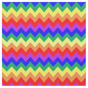 Tissu Arc-en-ciel Chevron rayures colorées