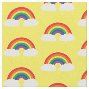 Tissu Arc-en-ciel et nuage sur les enfants mûrs jaunes