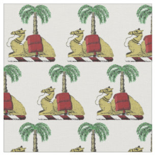 Tissu Armoiries de couleur palmier chameau héraldique