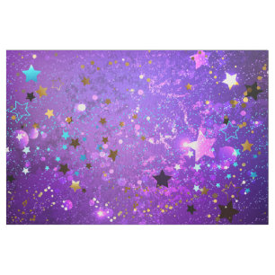 Tissu Arrière - plan de feuille violet avec étoiles
