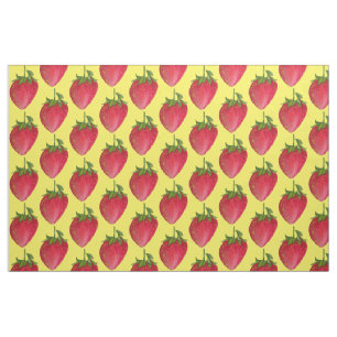 Tissu Arrosage de fraise juteuse motif d'aquarelle de fr
