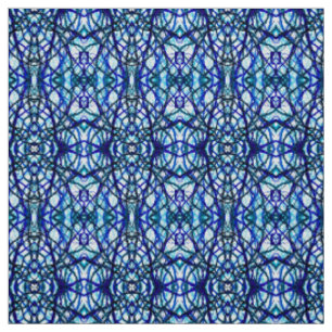 Tissu Art à l'encre alcoolique abstraite bleu Icare