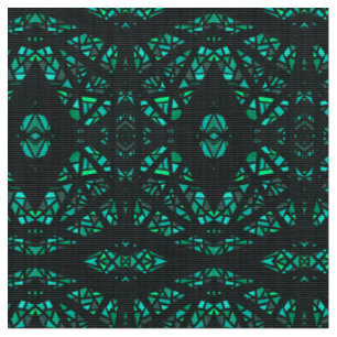 Tissu Art Abstrait Gouache Vert Noir Spectroscopique