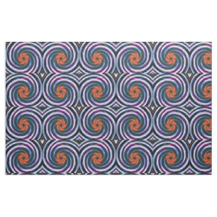 Tissu Art Abstrait retro tordu de couleur #6