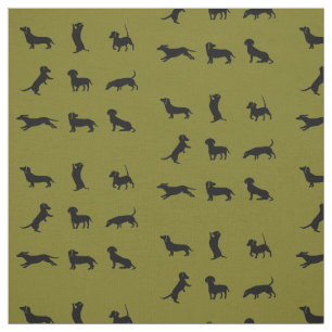 Tissu Art animal amusant chien teckel