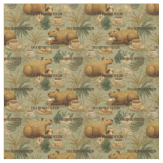 Tissu Art botanique du petit-déjeuner de capybara au caf