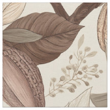 Art botanique vintage de cabosses et feuilles de c