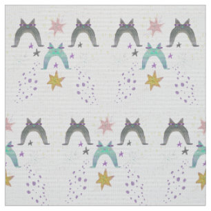 Tissu art de chat arc-en-ciel