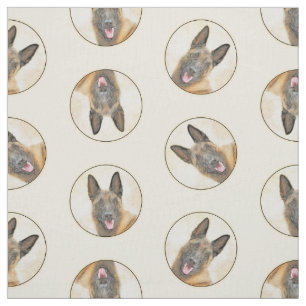 Tissu Art de la peinture en acajou du berger malinois be