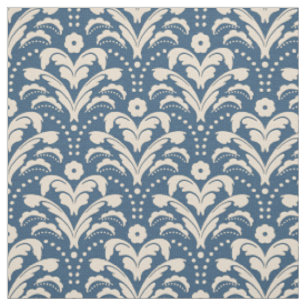 Tissu Art déco des années 1930 Floral Damask Faux Burlap
