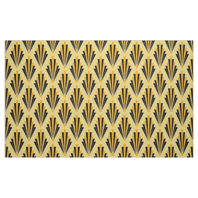 Tissu Art déco jaune et noir (Fat Quarter)