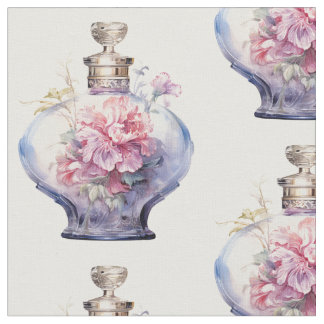 Tissu Art Déco Opulence flacon parfum rose