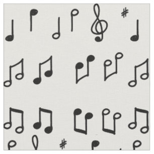 Tissu Art en ligne Black Musical Notes