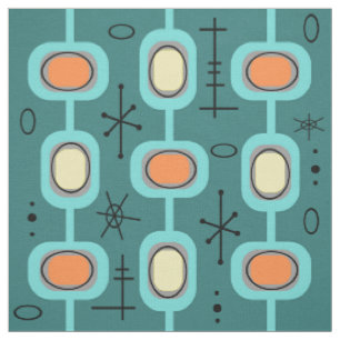 Tissu Art géométrique de l'ère spatiale Turquoise