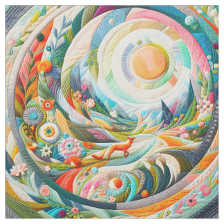 Tissu Art moderne Faux Broderie Paysage printanier