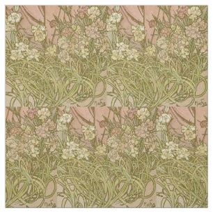 Tissu Art Nouveau Alphonse Mucha Fleurs de carnation flo