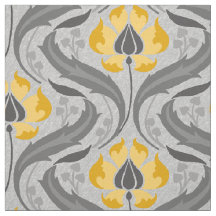 Art Nouveau Fleur sauvage, jaune et gris