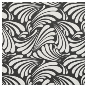 Tissu Art nouveau noir et blanc