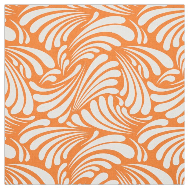 Tissu Art Nouveau Orange (Échantillon)