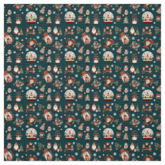 Tissu Art populaire scandinave Textes Motifs de Noël