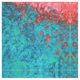 Tissu Artiste Neon Orange Turquoise Vert Acrylique Peint