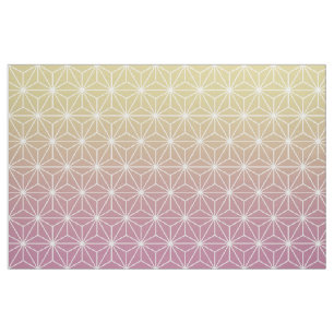 Tissu Asanoha rose et jaune (grande échelle)