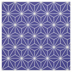 Tissu Asanoha Stars géométriques Bleu foncé